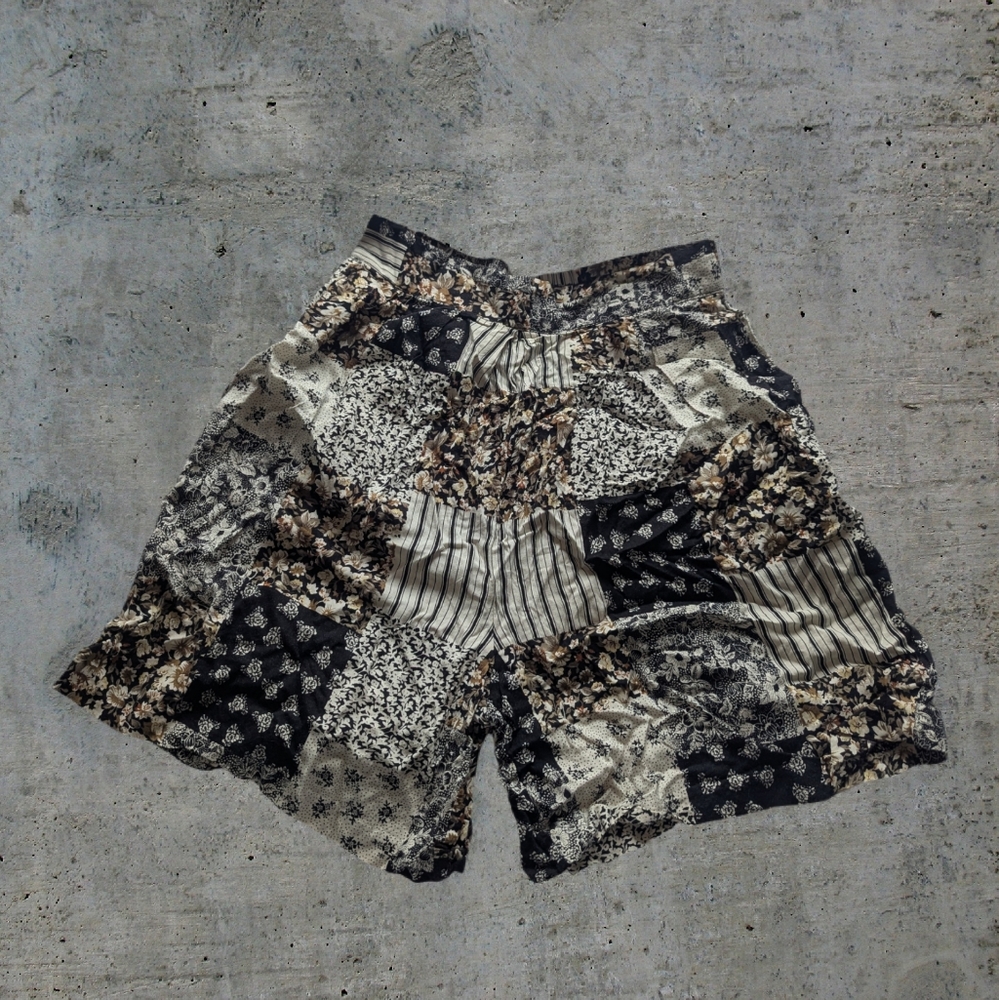 Grunge Patchwork Shorts